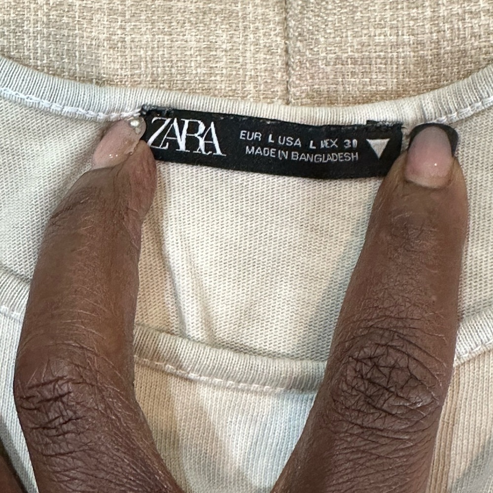 Zara Tie-Dyed Knit Cropped Tank Top - Light Gray - Size Large - EUC - Picture 7 of 7